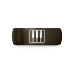 engraved rings for her – gunmetal & black tungsten piano keys wedding band
