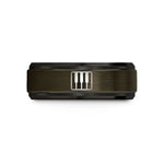 engraved rings for her – gunmetal & black tungsten piano keys wedding band