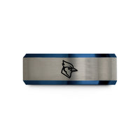 presents for mother-in-law for – black & blue & grey tungsten blue jay wedding band