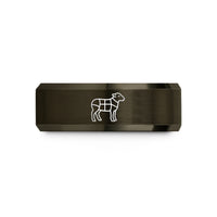 unique presents for her – gunmetal & rose gold tungsten lamb cuts diagram wedding band