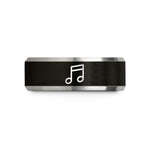 best presents for mother – black & grey tungsten music notes wedding band