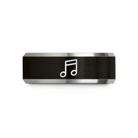 best presents for mother – black & grey tungsten music notes wedding band