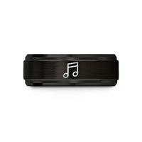best presents for mother – black tungsten music notes wedding band