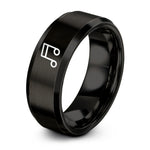 special presents for women – black tungsten music notes ring