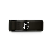 personalized presents for mom – black tungsten music notes wedding band
