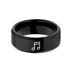 special presents for women – black tungsten music notes wedding band