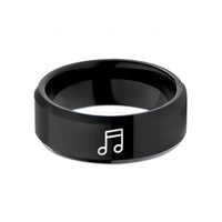 special presents for women – black tungsten music notes wedding band