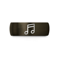 special presents for women – gunmetal & black tungsten music notes wedding band