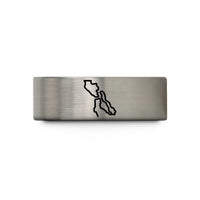 personalized presents for her – gray tungsten san francisco bay wedding band