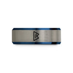 unique presents for mom – black & blue & silver tungsten wunjo wedding band