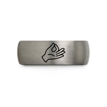 best presents for women – blue & gray tungsten gyan mudra wedding band