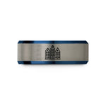 groom's mom present suggestions – blue & silver tungsten amsterdam wedding band