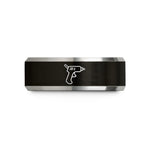 special present for mom – black & silver tungsten glue gun wedding band