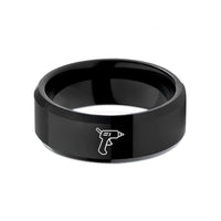 present ideas for her – black tungsten glue gun wedding band