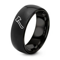 Mother Of the Groom Gift – black tungsten hatchet ring