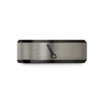 present ideas for mom – black & silver tungsten hoe wedding band