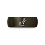 special present for mom – gunmetal & black tungsten j hook worm wedding band