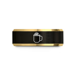 wedding present for mom – black & gold tungsten mule mug wedding band