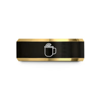 wedding present for mom – black & gold tungsten mule mug wedding band