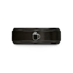 wedding present for mom – black & rose gold tungsten mule mug wedding band