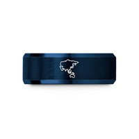 engraved rings for women – blue tungsten asia wedding band
