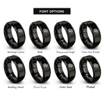 font options for inside engraving on black motion lines rings