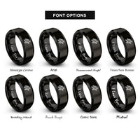 font options for inside engraving on black motion lines rings