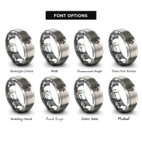 font options for inside engraving on grey motion lines rings