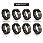 font options for inside engraving on gunmetal & black motion lines rings