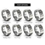 font options for inside engraving on silver motocross helmet rings