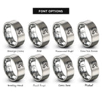 font options for inside engraving on grey motocross helmet rings