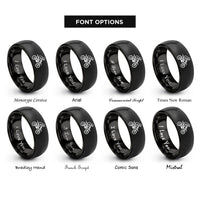 font options for inside engraving on black motocross jump rings