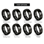 font options for inside engraving on black motocross jump rings