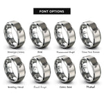 font options for inside engraving on silver motocross jump rings