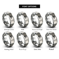 font options for inside engraving on silver motocross jump rings