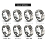 font options for inside engraving on silver motocross jump rings