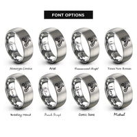 font options for inside engraving on silver motocross jump rings