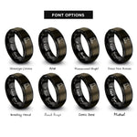 font options for inside engraving on gunmetal & black motorcycle boots rings