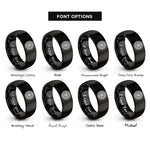 font options for inside engraving on black motorcycle spoke wheel rings