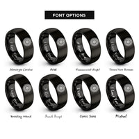 font options for inside engraving on black motorcycle spoke wheel rings