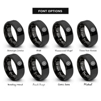 font options for inside engraving on black motorcycle spoke wheel rings