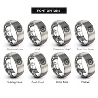 font options for inside engraving on silver motorcycle spoke wheel rings