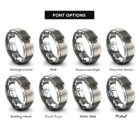font options for inside engraving on grey motorcycle spoke wheel rings