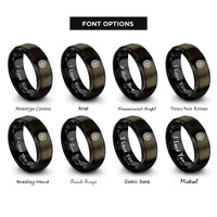 font options for inside engraving on gunmetal & black motorcycle spoke wheel rings