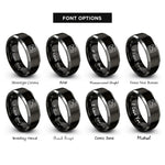 font options for inside engraving on black & gray mount fuji stamp rings