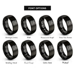 font options for inside engraving on black mount fuji stamp rings