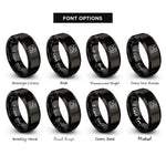 font options for inside engraving on black mount fuji stamp rings