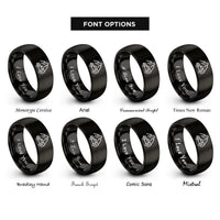 font options for inside engraving on black mountain 4x4 rings