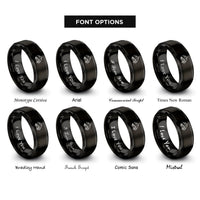 font options for inside engraving on black mountain 4x4 rings