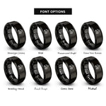 font options for inside engraving on black mountain 4x4 rings
